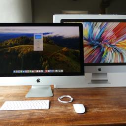  Apple iMac 27" 2020 Retina 5K with i9 (10-core) 3.6GHz CPU, Radeon Pro 5700XT (16Gb) graphics card, 2Tb SDD, 128 Gb Ram, 10Gb Ethernet - Apple Mighty Mouse 2,, keyboard, power lead and box.

A true workhorse costing £6,399 when new.

Immaculate full working order with only 126 Hrs power on time - please see last image.

Any trial or test welcomed.

Latest 2020 model with features only found on this model inc T2 chip, True Tone display, studio quality microphone and 1080P FaceTime camera.

Collection in person with payment by either fully cleared BACS or cash paid in over counter at my local bank.
