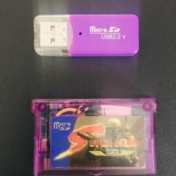 GBA super card flash cart, for gba, GBC and gb games
Never been used, brand new.
Need own sd card.

Collect only