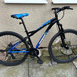 Mongoose mountain bike 29er

Good bike used a handle full of times 10years old been well maintained.

Scratch’s on seat and handlebars this is due to wear and tear

NO PayPal. 
Cash on collection.