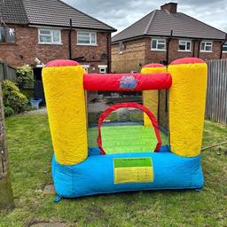 For sale
Kids bouncy castle. About 5ft tall. Comes with the inflator and tested today so all working (photos taken today when tested). These are for sale for £99.99 in Smyths toys. Will need a bit of a clean as been in storage but nothing major and hardly used. Sale due to kids too big to use anymore.

Cash on collection only please.