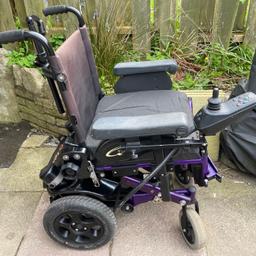 Quickie Samba electric 24v wheelchair. 
With instructions. Good condition. Little use. 
Has headrest bracket, but no headrest 
With reclining/tilting seat
