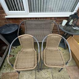Table, 2x chairs and a bench. 
Good used condition.
£50
Collection only