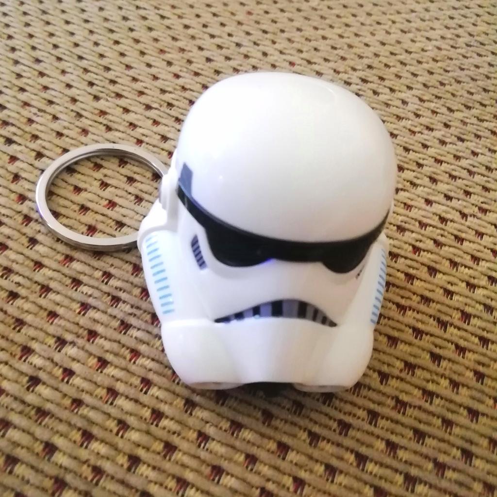A light up Star Wars Storm Trooper keyring in very good condition