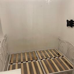 White metal frames with crystal ball double bed in very good condition I also do you have the mattress if you would like it to