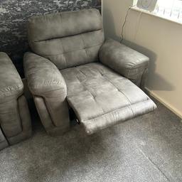 Scs sofa 12 months old very good condition , 2 seater , reclining arm chair and buffet with storage inside