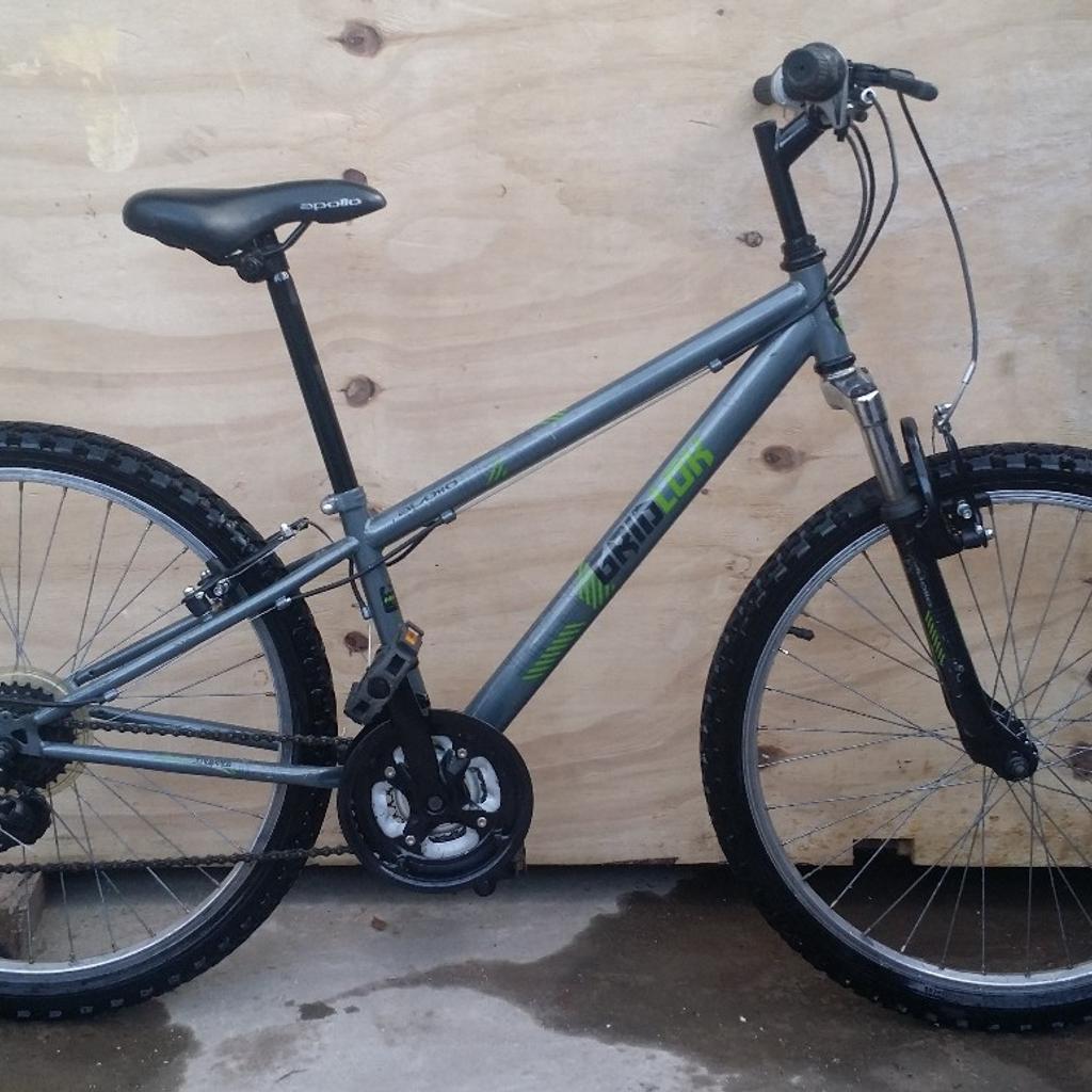 Hi I have Apollo Gridlock mountain bike for sale. The bike is in a good working condition. New tube, brakes, cables fitted. Wheel size 24, frame size 13, 18 gears (grip shift) front suspension. The gears have been set. The bike has been fully serviced and is ready to ride. £80 ono

Payment can be made in cash on collection. West Midlands Wolverhampton.

I also have other bikes for sale on my page.

Confirmation of sale/offer on collection.

I also fix, repair and service bikes.