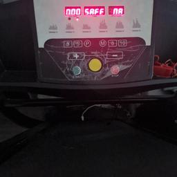 a year old, some protection film on the equipment very good condition treadmill. monitor hear rate adjustable speed on handle bars, too. start stop