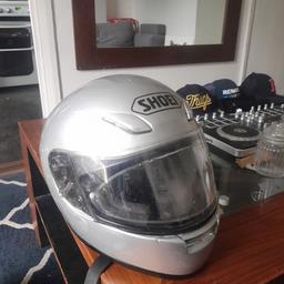 small size shower helmet with pin loc vision so don't steam up wen closed.