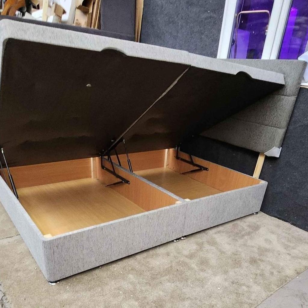Title: Double Ottoman divan Bed
solid base
Product Code: CN-O09
Color: Grey Headboard slightly lighter
Dimensions: Bed: W135 X L190 X H38cm
Headboard : adjustable
Condition: NEW Bed
Viewing recommended, may have slight marks
Delivery Available