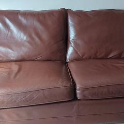 Good condition soft brown leather three seater.
Height 80cm depth 90cm length 210cm. Collection only from DY3 3NR