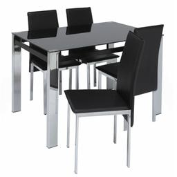 🔹️Fitz Clear Glass Dining Table & 4 Chairs-black

🔹️Ex display 

🔹️Table size H75, W80, L120cm

🔹️Size of each chair H90, W43, D53cm