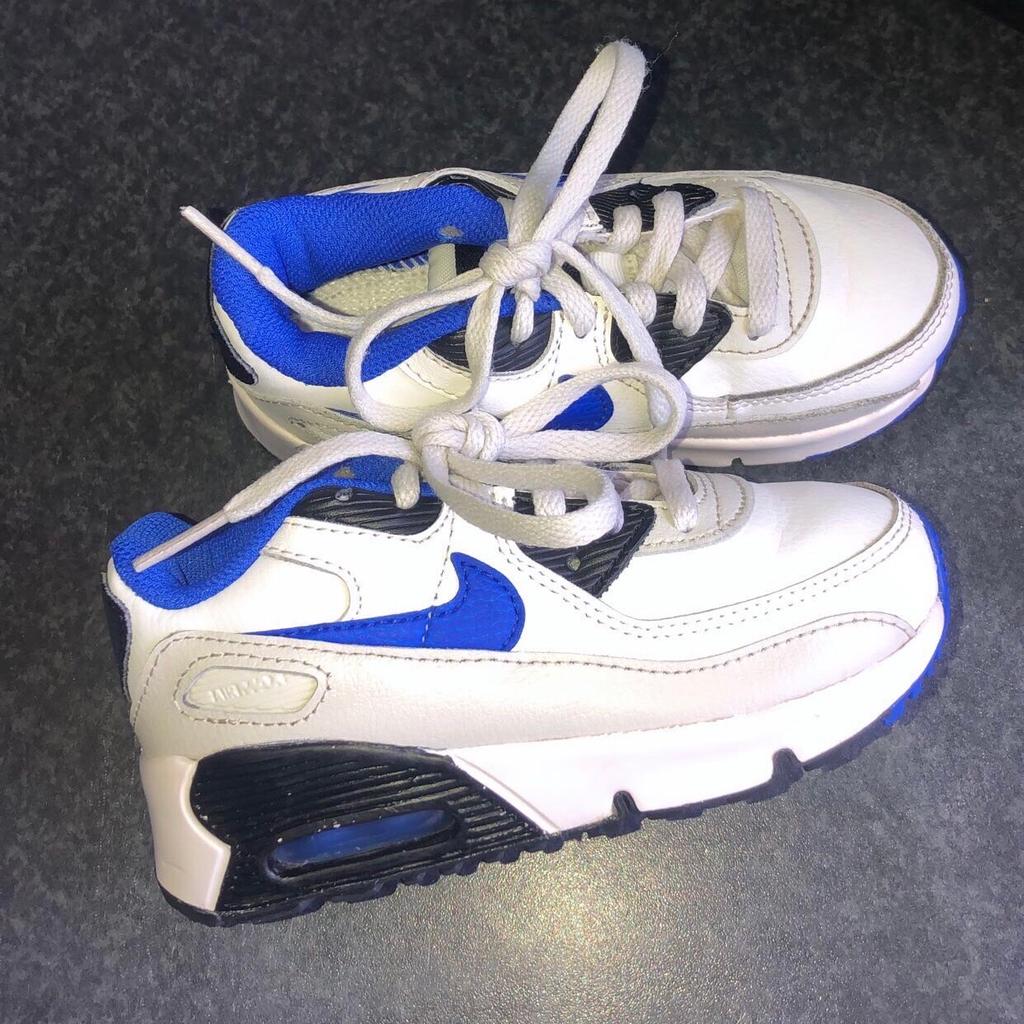8.5 infants Air Max 90s. Basically in immaculate condition, only worn a handful of times and was really well looked after. No longer fit, paid £54.99 brand new. From a smoke free home.