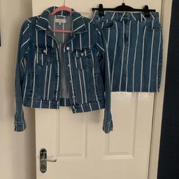 Like new denim skirt suit no offers thank you