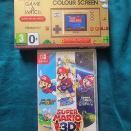 Unopened Super Mario 3D All Stars and Game & Watch Bundle. Limited edition released in 2020 - collectors items. Sold as a set. Price is non-negotiable and happy to post at a charge. Both items in original packaging, never been opened.