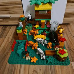 Lego Duplo mit großer Platte vielen Wildtieren  3 Figuren  und viele verschiedene Bausteine alles wie am Bild.
Selbstabholung