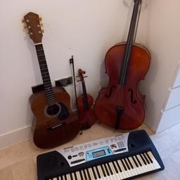 2 violins a classic guitar and an electric keyboard.. 
in used condition strings broken but keyboard practically new used on batteries or cable..
feel free to message for more details 
collection only at SW8