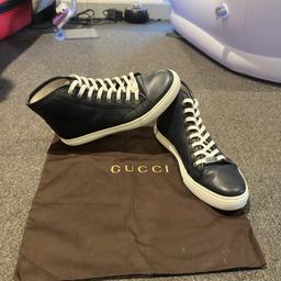 Size 9 Gucci shoes don’t have the box no more but can check yourself when you collect. They’re not fake they’re legit