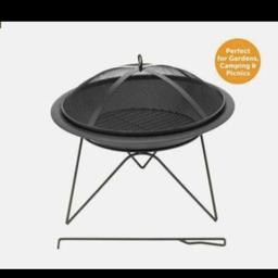 This portable fire pit is ideal for the garden, beach, camping or picnic for family gatherings.

Features high-tempered steel with a heat-resistant finish that is easy to clean and for use all year-round!

The outdoor firepit is easy to disassemble and pack away when not in use.

Mesh lid prevents sparks, embers, and debris from flying out.

Log grate allows airflow for steady fire

Great for your backyard, patio, balcony, or deck to spend time with family and friends

Ideal for use with charcoa