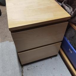 Used MALM bedside table, wear and tear as pic. Some water stain at the bottom drawer. Solid unit ready for collection.

If you are after drawers only, I could post them, just message me.