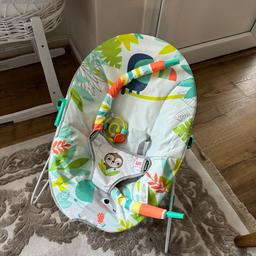 Bright Starts Baby Bouncer Soothing Vibrations Infant Seat - Removable Toy Bar, Nonslip Feet, 0-6 Months Up to 20 lbs (Rainforest Vibes)

Brought from a ladie on shpock who purchased for her grandchild who never used it. Literally new.

I bought it last week but was also gifted another model a days after that i prefer.