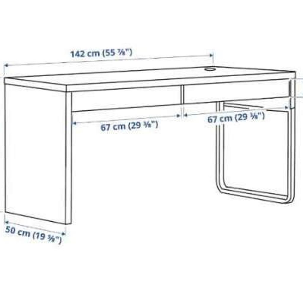 IKEA Micke Schreibtisch schwarz/weiß mit 2 Schubladen, 142x50 cm (siehe Foto)

Selbstabholung in 4710 Grieskirchen