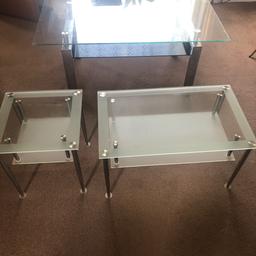 Large coffee table and a medium coffee table and a side table in good condition £30 collection only from le3 6pd