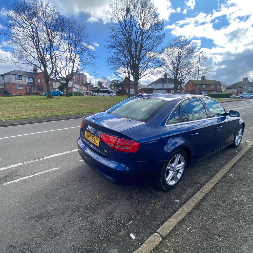Audi A4 Technik TDI
Fantastic daily drive
2 owners
Timing belt change changed at 138000
MOT until September 2024
2 keys
Excellent MPG
HPI clear
Cruise Control
Full leather interior
In Car Entertainment (Radio/CD Autochanger/Satellite navigation/Bluetooth/SD card)

£5995 ONO

07887897018