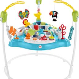 This baby seat is packed with all sorts of fun toys and activities for babies to enjoy. Little explorers will have so much fun jumping in this activity centre, and also with spinners, clackers, beads and more interactive toy accessories

This baby bouncer rotates 360 degrees so babies can enjoy all types of play as they spin around
As your little one grows, the baby seat can be adjusted to 3 different heights
Also comes with a removable, machine-washable baby seat pad
This baby seat is a perfect gift for toddlers aged 9 months and up
Every bounce and jump is met with music, lights and sounds that babies will love.