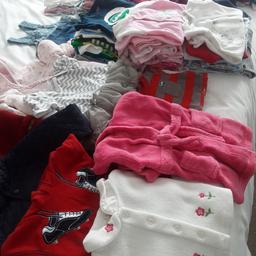 90 + items of clothing. Mostly from birth to 18 mths. Would suit a car booter. No stains. Used, decent condition. May add more if I come across any. Collection only from smoke and pet free home as don't drive and don't post sorry. B71 3NT.No offers