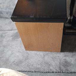 storage box with a padded seat, lid comes off in good clean condition. 16 inches square by 19 inches high.