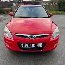 Hyundai i30 Hatchback 1.6 CRDi Premium 5d Auto 2008
 
Year: Sep 2008 Engine: 1582 cc Colour: Red Fuel: Diesel MOT: 25/11/24
 
Description:
-       Car in good working condition
-       Body condition is very good for age
-       4 Brand New tyres fitted a month ago
-       3 owners from New
-       Long MOT (valid until November 2024)
 
Features:
-       Parrot CK3100 Bluetooth Car Kit (£140 RRP, Fully Fitted)
-       Full leather seats 
-       Heated Front seats 
-       Rear Parking sensors 
-       Heated mirrors 
-       Electric Side mirrors
-       Spare wheel  
-       Auxiliary port
-       USB charging 
-       AC
-       Climate control
-       Front fog lights 
-       Lumbar support
-       Rear Electric windows
 
£2,700 ONO
 
Call me: 0 7 3 9 6 8 0 6 5 6 5
 
Serious buyers only PLS