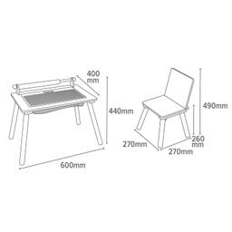 White Writing Table and Chair set with lego board