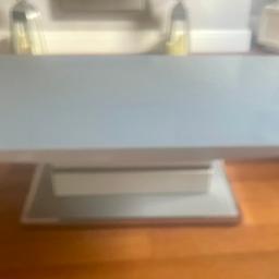 Cash or paypal only! Glass top coffee table 47.5”L x27.5”Wx15 1/2” high .Good condition apart from chips/marks shown easy fix .Can drop off if local Airdrie £20