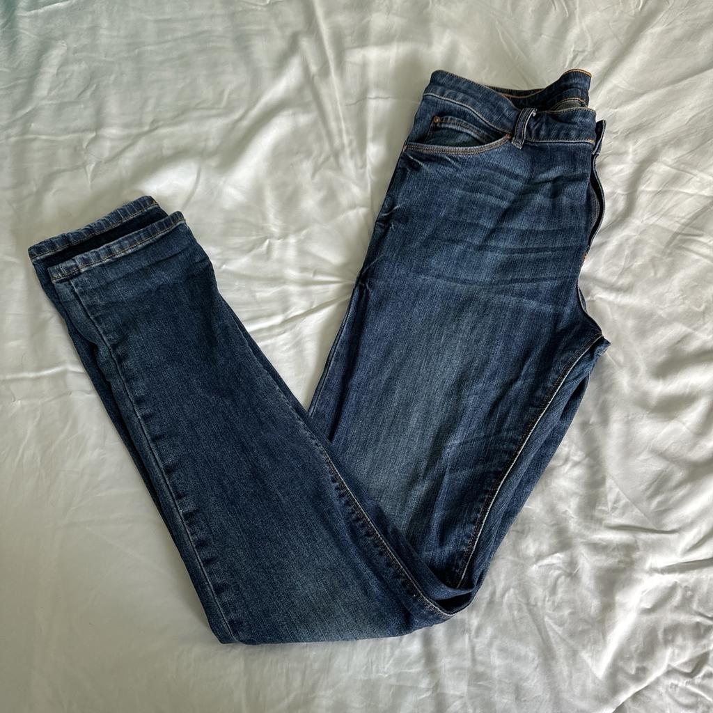 Men’s Asos dark blue skinny jeans waist 34 86cm in excellent condition