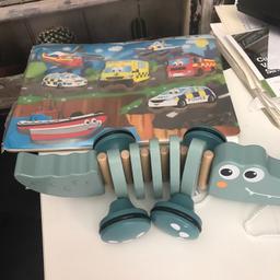 THIS IS FOR A SMALL BUNDLE OF TOYS

1 X WOODEN ALLIGATOR PULL ALONG TOY THE BODY MOVES FROM SIDE TO SIDE
1 X WOODEN MAZE JIGSAW WITH EMERGENCY VEHICLE THEME

ALL USED BUT PLENTY OF LIFE IN THEM

PLEASE SEE PHOTO