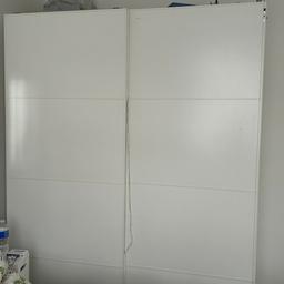 Measurements WxH- 150x 201cm 
Wardrobe comes with hanging rail, 4 draws and shelves.
In good condition. 
Open to reasonable offers. Dismantling on collection. Large wardrobe and will require van. 

Bank transfer or Cash in hand.