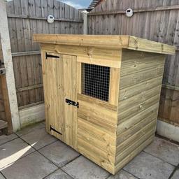 Contact details
07827 915 499

4x3 dog kennel & run
Full pressure treated (tanalised)
Loglap t&g 19mm
Floor is 1 inch think
3x2 framing all round
Door can be made on the left or the right, please let us know when ordering
Free delivery any where with in the West Midlands but will delivery anywhere else at a reasonable fee
