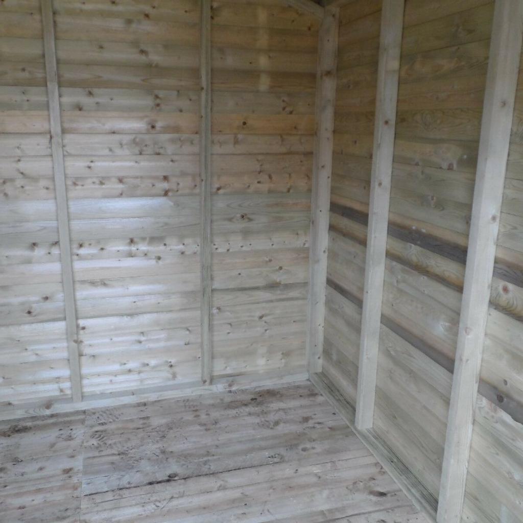 Contact: 07827 915 499
Description

12x10 summer house £1850.00
12x8 Summer house £1750.00
Also available in other sizes
contact us for pricing

Construction details are as follows

Heavy duty 13mm roofing
Heavy duty 22mm (1") flooring
40kg green or blue mineral felt
22mm Swedish T&G redwood log lap
3x2 (75mm x 50mm) framework including the roof & floor
6ft high x 50”wide doors
38” x 24" windows
doors come with pad bolts as in the photo

The whole shed does come pre treated with Tanalith - E
even though the shed is fully tanalised we do recommend at least one coat of oil based paint or a varnish of your choice
Delivery and fitting is free anywhere in the west midlands, We will deliver anywhere else at a reasonable fee and fitting would be free on the day of the delivery as long as you have easy access and a solid level base.
For further information, please call us on
07827 915 499
Thanks