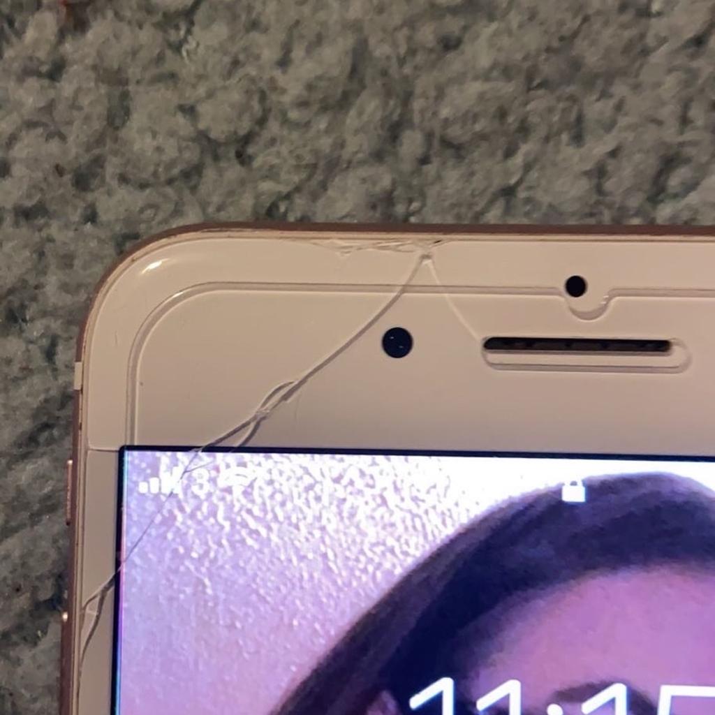 iphone 7+ for sale 32GB, has a small crack at top left of the screen other than that works perfectly fine, battery capacity is 74% but is cheap getting it fixed collection only