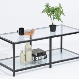 Glass Coffee Table Black Metal Furniture Modern Storage Shelf Living Room Unit

Brand New

42cm H X 110cm L X 50cm W

Tempered glass has a thickness of 5mm

Glass shelves in a sleek black frame give this coffee table its bold modern appeal. Adding a style highlight to the home, the table's integrated shelf also makes it a great choice for displaying magazines, houseplants, electronics, and more. Assembly is required.