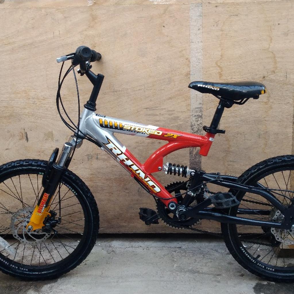 Hi I have a Rhino mountain bike for sale. The bike is in excellent working condition. Grips, tubes, brakes, cables all as new. Wheel size 20, frame size 13, 12 gears (grip shift) dual suspension, dual disc brakes. The gears have been set. The bike has been fully serviced and is ready to ride. £180 ono

Payment can be made in cash on collection. West Midlands Wolverhampton.

I also have other bikes for sale on my page.

Confirmation of sale/offer on collection.

I also fix, repair and service bikes.