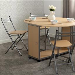 Brand new and boxed 

Butterfly Folding Space Saving Dining Set in Beech and Silver

Collection TF12 -Brosleley

Local delivery available