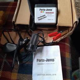 PORTA-JUMP EMERGENCY CAR BATTERY BOOSTER. Universal Model UPJB.
Comes with leads and instructions.  Not tested. £5
Collection from Halesowen B63
