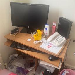 Very good PC desk top very fast speed. Includes
Hard drive
Keyboard
Mouse
Monitor
Desk
Desk chair
All wires
In daily use. Selling as buying laptop
Could possibly sell items separate