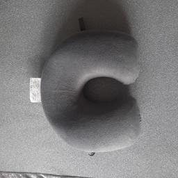 grey soft memory foam travel pillow with removable washable cover. ( already washed ready for sale)