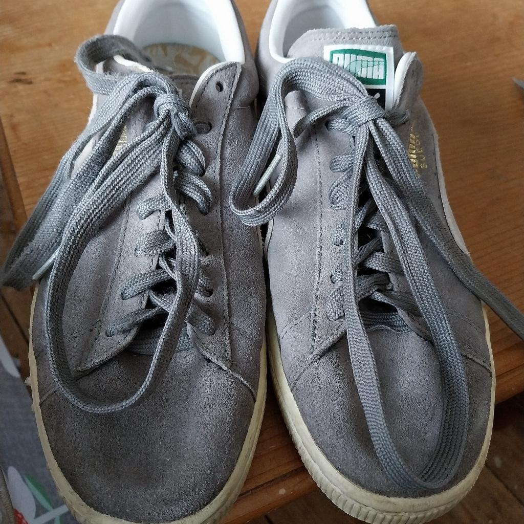 Grey Puma Suede Trainers size7/41 good condition can post for additional charge or cash on collection from RG2 8RL