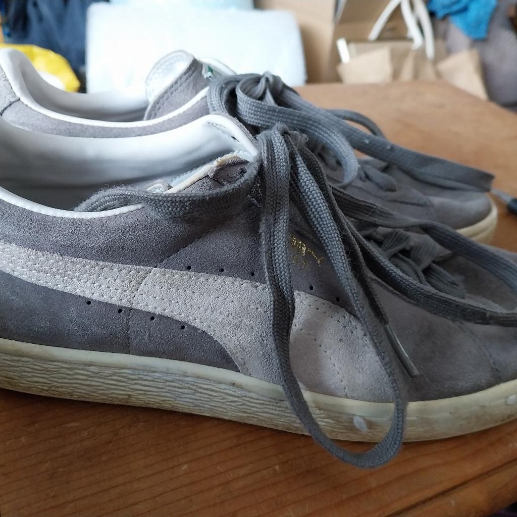 Grey Puma Suede Trainers size7/41 good condition can post for additional charge or cash on collection from RG2 8RL