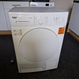 in fab condition only a few months old
priced to sell

Save time with the Bush TD7CDBCW Tumble Dryer. Pick from one of 15 drying programmes, and you can dry around 35 adult shirts at once in the 7kg capacity drum. Thanks to Sensor Drying Technology, you can also keep your utility bills down. So it only operates until your clothes are dry. For extra efficiency, it can be set to run during off peak energy hours. And it's one of the quietest around, shown by the Quiet Mark stamp of approval. That means less risk of waking up little ones in the evening.

Dry 2-3 shirts in as little as 12 mins and up to 8 items in just under half an hour. This machine offers specialist laundry care for items such as silk blouses, woollen jumpers and baby clothes, and even a dedicated wash for jeans. When time is of the essence, the Refresh cycle can be used to keep recently washed items looking fresh and clean.

Bush tumble dryers help to cut down the ironing work. With special features, such as Lifter desi