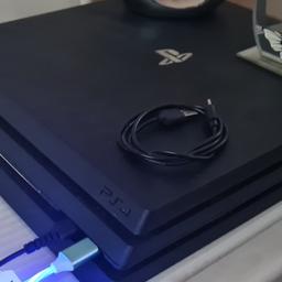 PS4 pro all works perfect like new comes with 3 games but you can also download games for free like fortnite 2 wireless controllers and docking station and extra storage card every think works perfect pick up is Mansfield