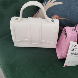 zara white handbag. zara pink handbag with chain strap £12.00 each